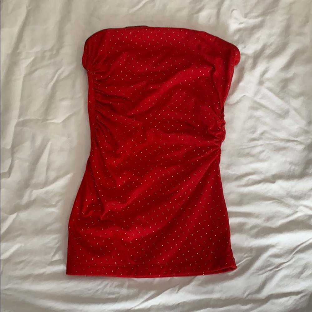 Guess strapless top.